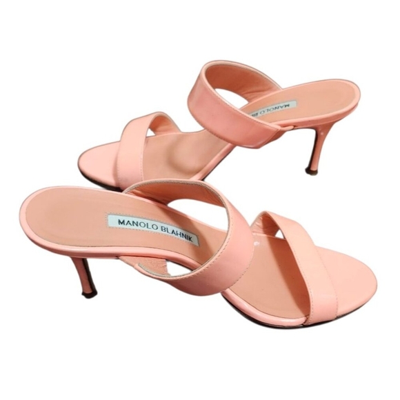 Manolo Blahnik Coral High Heel Shoes Sleek Design Size 36 Made In Italy - Picture 8 of 13